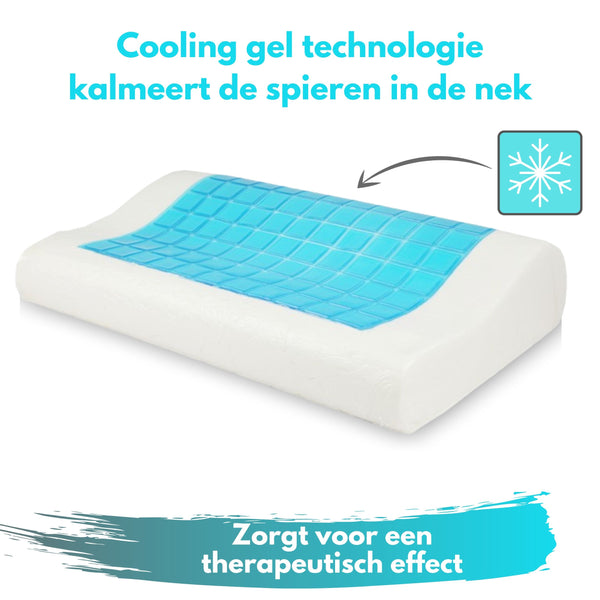 Pro Wave Cooling™ Traagschuim Hoofdkussen + Extra Kussensloop